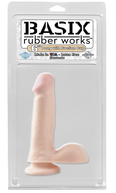 Фаллоимитатор на присоске Basix Rubber Works 6" Dong with Suction Cup - 17,1 см., Pipedream Фаллоимитатор на присоске Basix Rubber Works 6" Dong with Suction Cup - 17,1 см., Pipedream