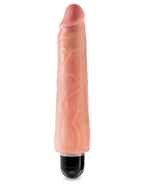 Телесный вибратор-реалистик 9" Vibrating Stiffy - 27,9 см., Pipedream