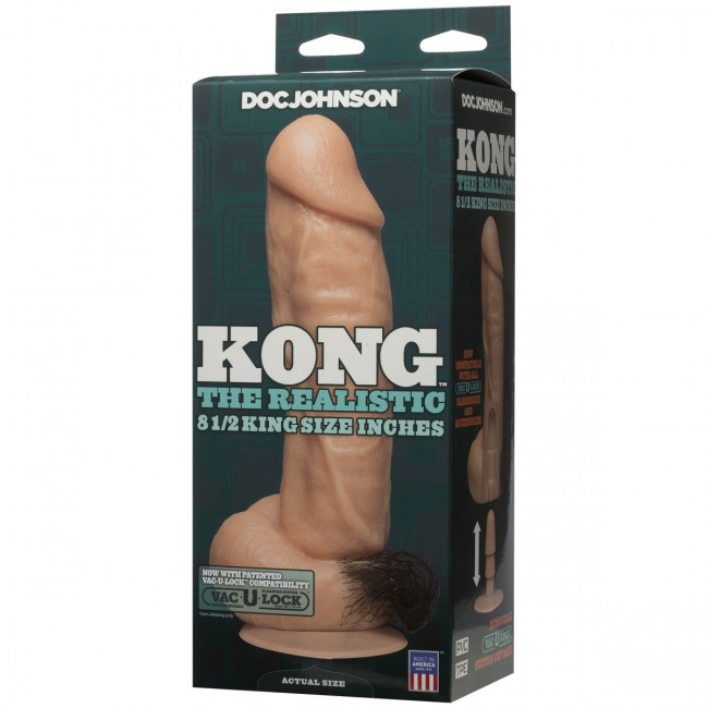 Фаллоимитатор Kong Realistic Cock with Removable Vac-U-Lock Suction Cup - 23,6 см., Doc Johnson