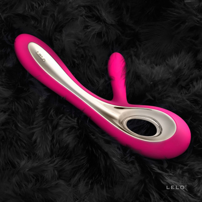 Ярко-розовый вибратор с клиторальным стимулятором Soraya Cerise - 22 см., Lelo Ярко-розовый вибратор с клиторальным стимулятором Soraya Cerise - 22 см., Lelo