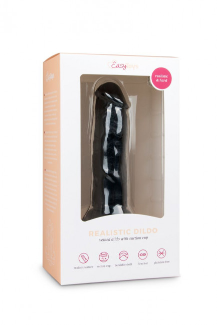 Черный фаллоимитатор Realistic Dildo - 15,5 см.