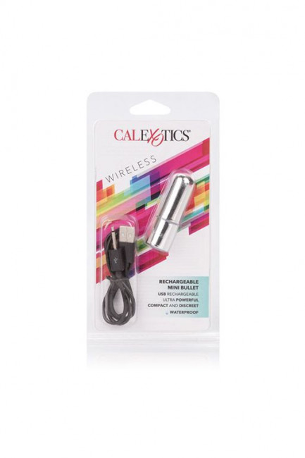 Серебристая перезаряжаемая вибропуля Rechargeable Mini Bullet, California Exotic Novelties Серебристая перезаряжаемая вибропуля Rechargeable Mini Bullet, California Exotic Novelties
