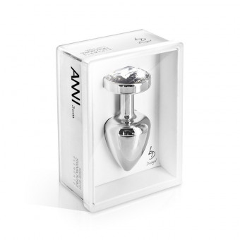 Серебристая анальная пробка ANNI round silver plated T2 - 7,5 см., DIOGOL