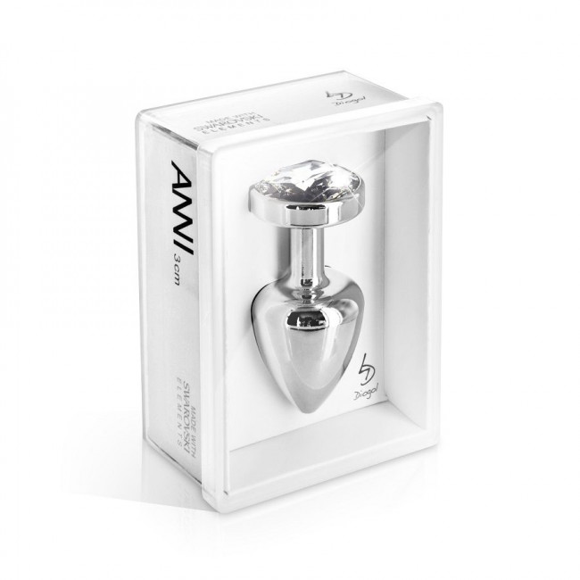 Серебристая анальная пробка ANNI round silver plated T2 - 7,5 см., DIOGOL