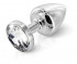 Серебристая анальная пробка ANNI round silver plated T2 - 7,5 см., DIOGOL