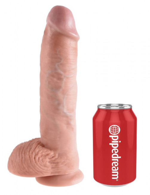 Большой фаллоимитатор с мошонкой 10" Cock with Balls на присоске - 25,4 см., Pipedream