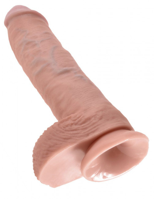 Большой фаллоимитатор с мошонкой 10" Cock with Balls на присоске - 25,4 см., Pipedream