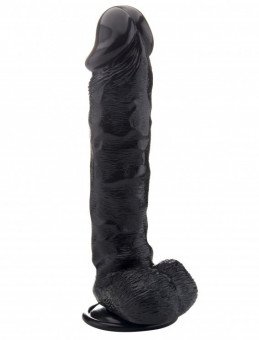 Чёрный фаллоимитатор Realistic Cock 13,4" With Scrotum - 34 см., Shots Media BV
