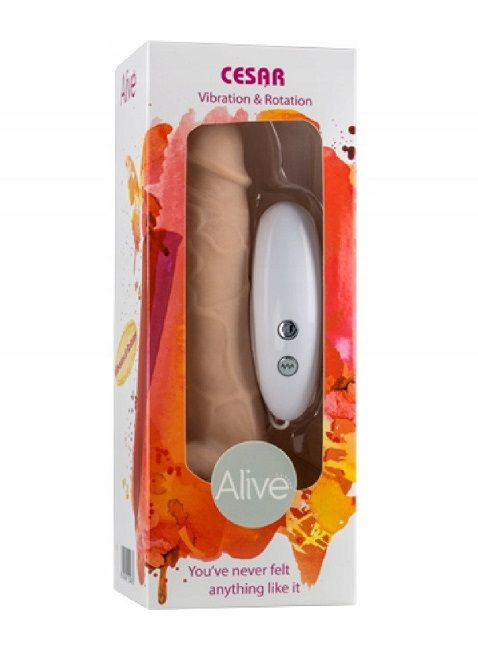 Телесный вибратор-ротатор на присоске Cesar Vibrator & Rotator - 17,5 см.