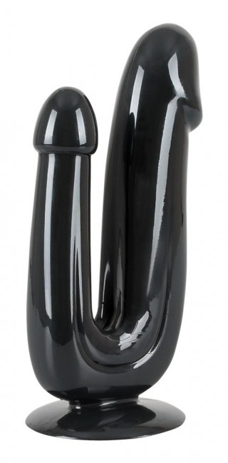 Чёрный анально-вагинальный фаллоимитатор Duo Dildo - 17,5 см., Orion Чёрный анально-вагинальный фаллоимитатор Duo Dildo - 17,5 см., Orion