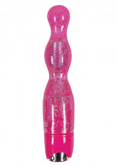 Розовая виброёлочка Starlight Gems Libra Vibrating Massager - 20,5 см., NS Novelties