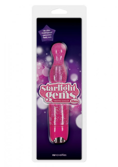 Розовая виброёлочка Starlight Gems Libra Vibrating Massager - 20,5 см., NS Novelties Розовая виброёлочка Starlight Gems Libra Vibrating Massager - 20,5 см., NS Novelties