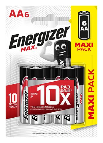 Батарейки Energizer MAX E91/AA 1.5V - 6 шт. Батарейки Energizer MAX E91/AA 1.5V - 6 шт.