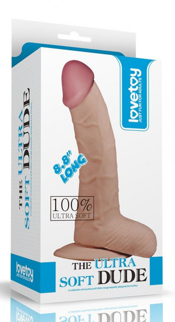 Фаллоимитатор-реалистик с мошонкой 8.8" The Ultra Soft Dude - 20 см.