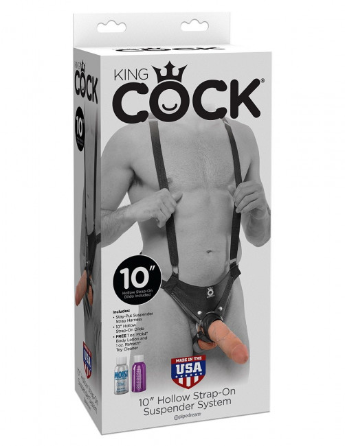 Страпон-система с телесной насадкой 10" Hollow Strap-On Suspender System - 25 см., Pipedream