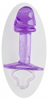 Фиолетовая анальная пробка с фаллической головкой - 9 см., Sextoy 2011