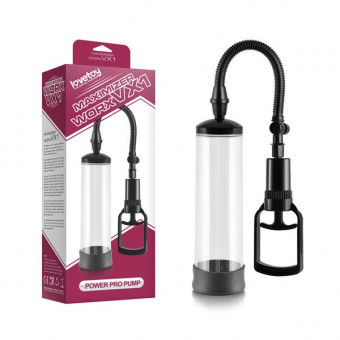 Вакуумная помпа с черным вкладышем Maximizer Worx VX1 Power Pro Pump - 20,3 см., Lovetoy