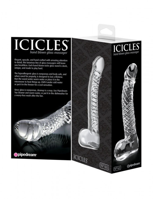 Анальный стимулятор Icicles № 61 - 16,5 см., Pipedream