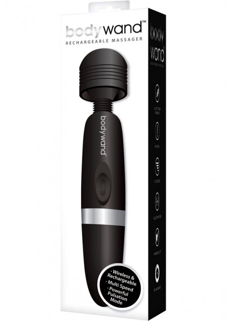 Чёрный вибратор BodyWand Rechargeable Massager, Bodywand