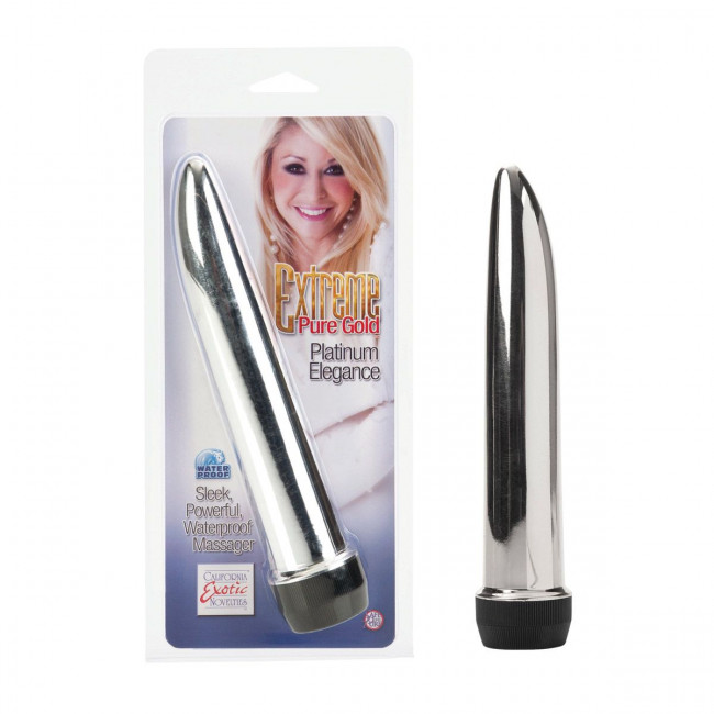 Серебряный вибромассажер Platinum Elegance - 17 см., California Exotic Novelties