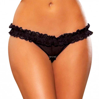Черные трусики-танга на широком пояске, Hustler Lingerie