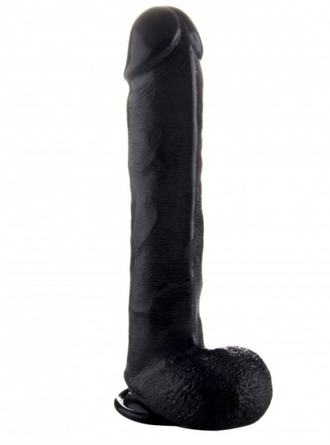Чёрный фаллоимитатор Realistic Cock 15" With Scrotum - 38 см., Shots Media BV