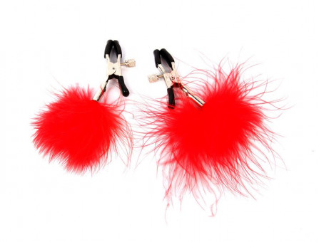 Металлические зажимы на соски с красным пушком, Bior toys