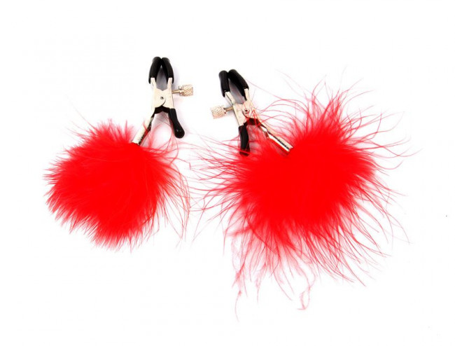 Металлические зажимы на соски с красным пушком, Bior toys
