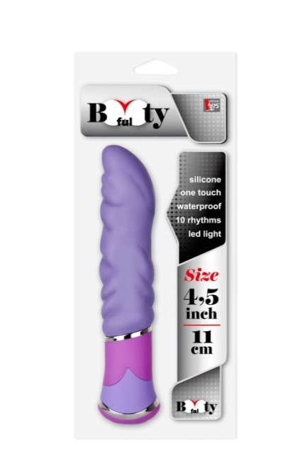 Фиолетовый анальный вибратор с рельефом BOOTYFUL WAVED VIBE PURPLE, Dream Toys