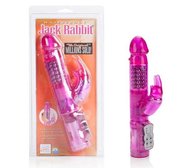 Розовый водонепроницаемый вибромассажер JACK RABBIT, California Exotic Novelties