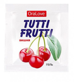 Пробник гель-смазки Tutti-frutti с вишнёвым вкусом - 4 гр., Биоритм
