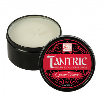 Массажная свеча с ароматом апельсина и имбиря Tantric Soy Candle Orange Ginger, California Exotic Novelties