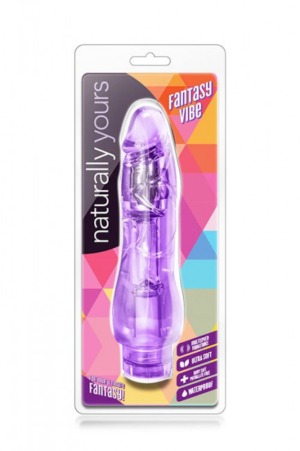 Фиолетовый вибратор-реалистик Fantasy Vibe - 22,8 см.