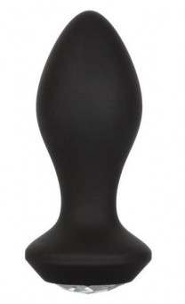 Черная анальная пробка с вибрацией и кристаллом Power Gem Vibrating Crystal Probe - 10,75 см., California Exotic Novelties