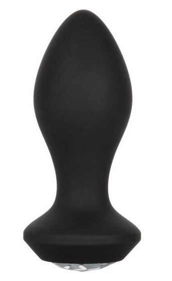 Черная анальная пробка с вибрацией и кристаллом Power Gem Vibrating Crystal Probe - 10,75 см., California Exotic Novelties