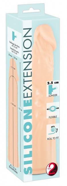 Телесная насадка-удлинитель Silicone Extension - 19 см., Orion