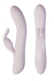 Белый вибратор Love story White Rabbit с клиторальным зайчиком - 21 см., Lola toys
