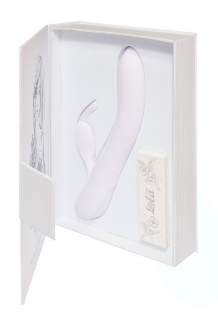 Белый вибратор Love story White Rabbit с клиторальным зайчиком - 21 см., Lola toys