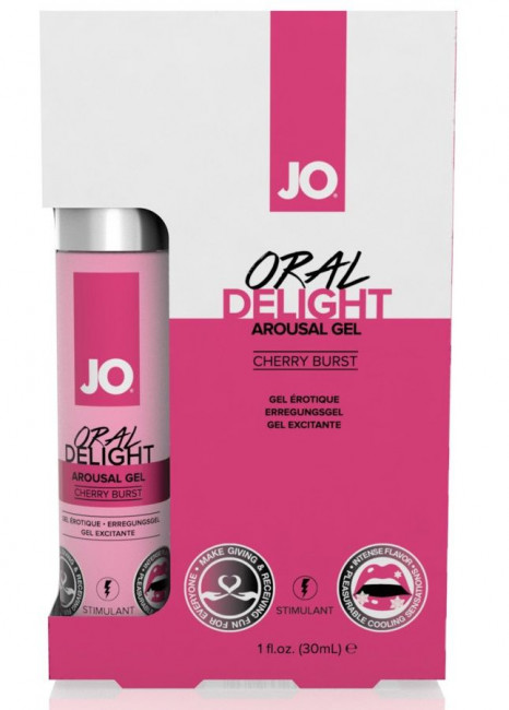 Вишневый лубрикант для оральных ласк Oral Delight Cherry Burst - 30 мл., System JO Вишневый лубрикант для оральных ласк Oral Delight Cherry Burst - 30 мл., System JO
