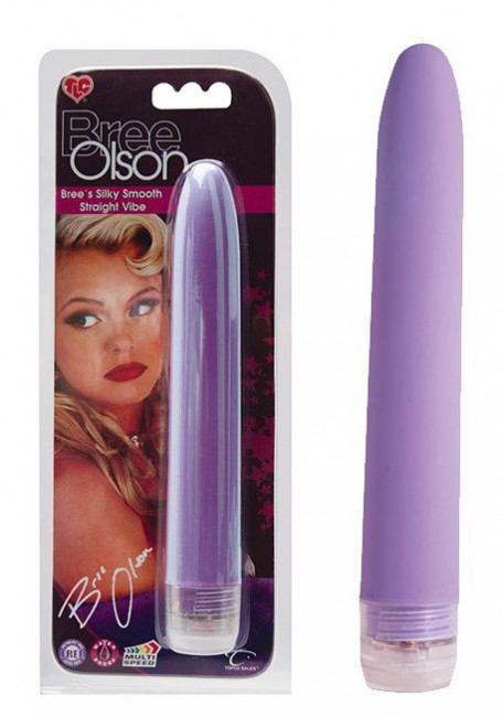 Фиолетовый шелковистый вибратор Brees Silky Smooth Straight Vibe - 17 см., Topco Sales