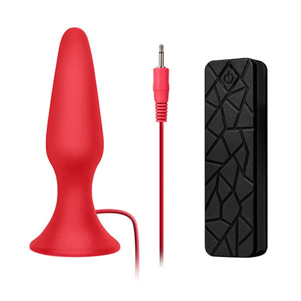 Красная анальная вибропробка с пультом управления MENZSTUFF 5INCH SLIM INTRUDER BUTT PLUG - 13 см., Dream Toys
