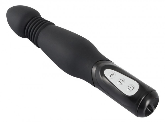 Чёрный анальный вибратор Thrusting Anal Vibe - 23,5 см., Orion