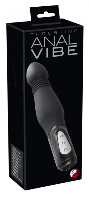 Чёрный анальный вибратор Thrusting Anal Vibe - 23,5 см., Orion