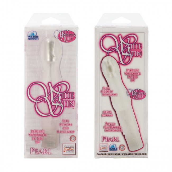 Белый вибромассажер White Satin Pearl - 15 см., California Exotic Novelties Белый вибромассажер White Satin Pearl - 15 см., California Exotic Novelties