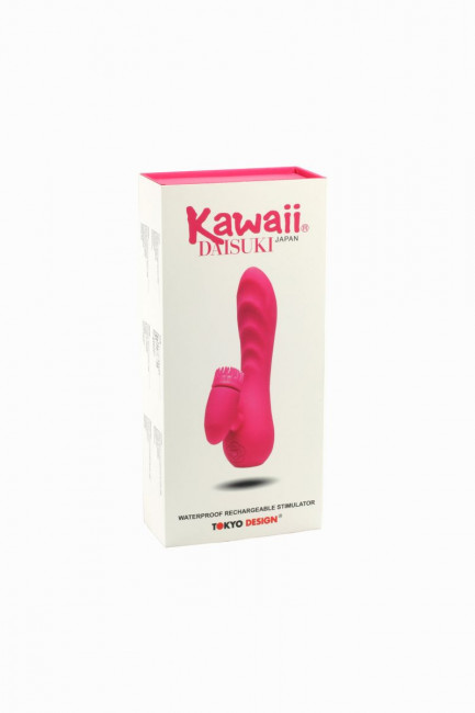 Вибратор с клиторальным стимулятором Kawaii Daisuki 2 - 15,1 см., Tokyo Design
