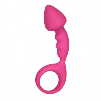 Розовый анальный стимулятор с крупной головкой BUDY PINK - 13 см., Adrien Lastic