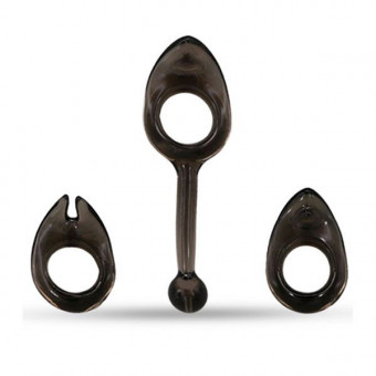 Набор из 3 дымчатых эрекционных колец MENZSTUFF EXPANDABLE COCKRING SET, Dream Toys
