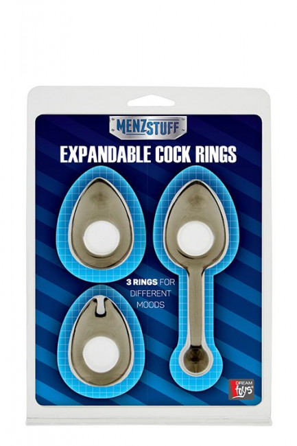 Набор из 3 дымчатых эрекционных колец MENZSTUFF EXPANDABLE COCKRING SET, Dream Toys Набор из 3 дымчатых эрекционных колец MENZSTUFF EXPANDABLE COCKRING SET, Dream Toys