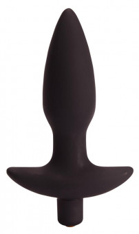 Чёрная анальная пробка с вибрацией Vibrating Butt Plug - 14,5 см., Pornhub