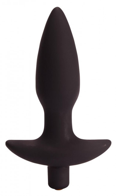 Чёрная анальная пробка с вибрацией Vibrating Butt Plug - 14,5 см., Pornhub